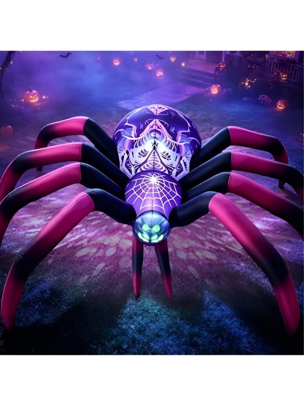 8FT Halloween Inflatable Decorations Spider, Build-in LED Lights Holiday Blow - Picture 5 of 6